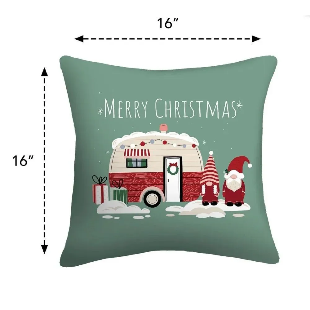 Decorative Pillows (2) Gnome Holiday Christmas Outdoor Throw Pillow, Candy Cane